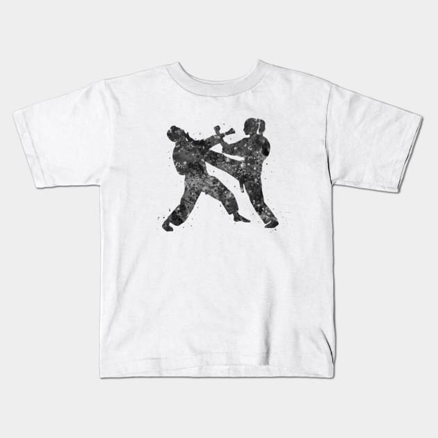 Taekwondo black and white Kids T-Shirt by Yahya Art